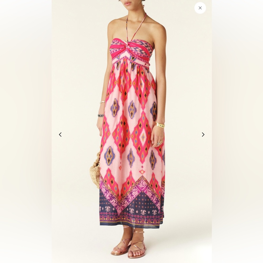 ba&sh Pink and Red Geometric Dress